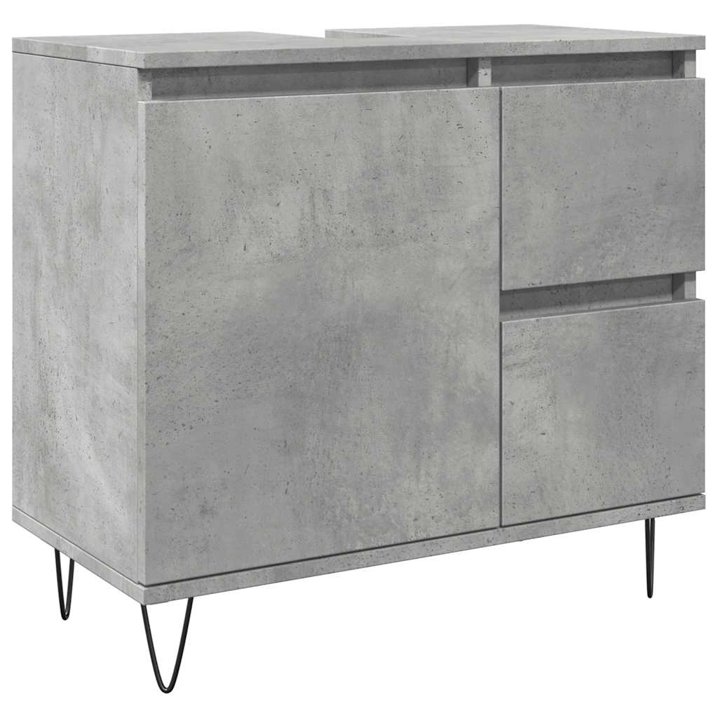 Washbasin base cabinet concrete grey 65x33x60 cm wood material