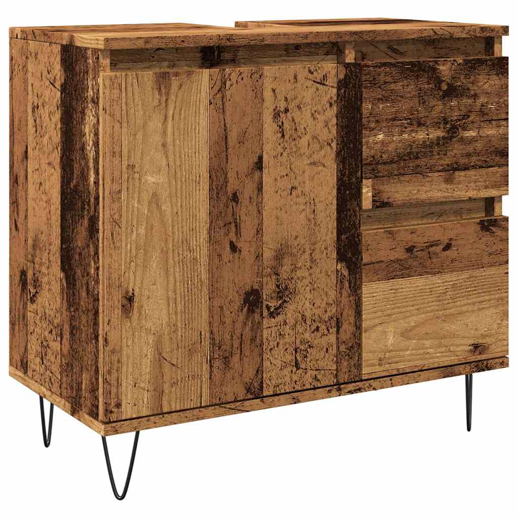 Washbasin cabinet old wood look 65x33x60 cm wood material