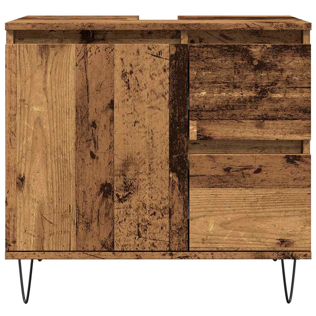 Washbasin cabinet old wood look 65x33x60 cm wood material