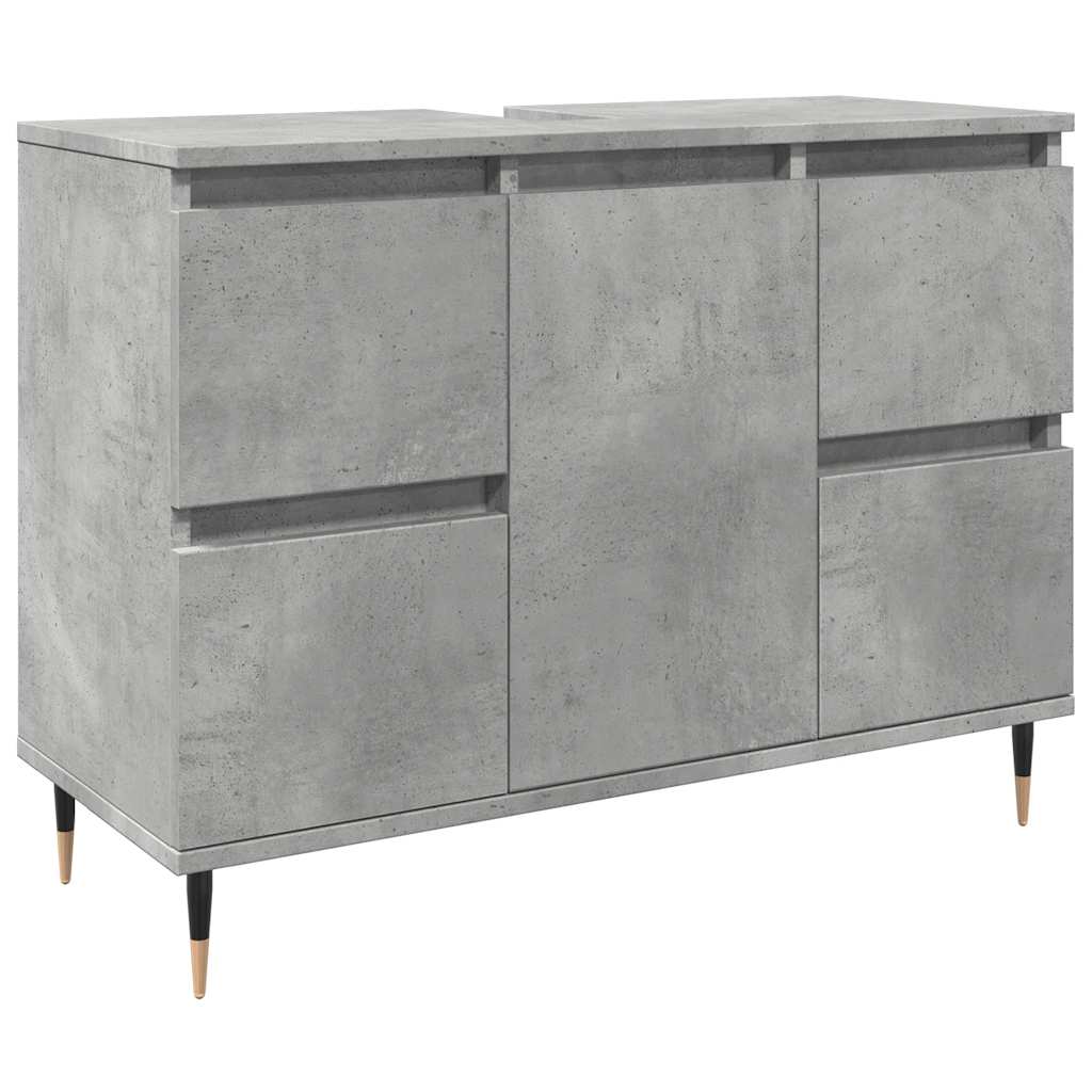 Bathroom cabinet concrete gray 80x33x60 cm made of wood