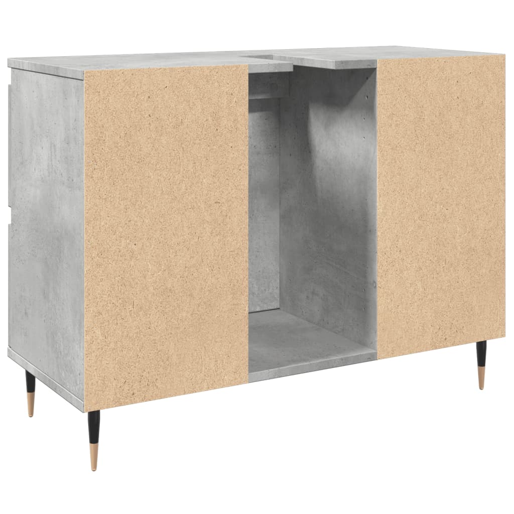 Bathroom cabinet concrete gray 80x33x60 cm made of wood