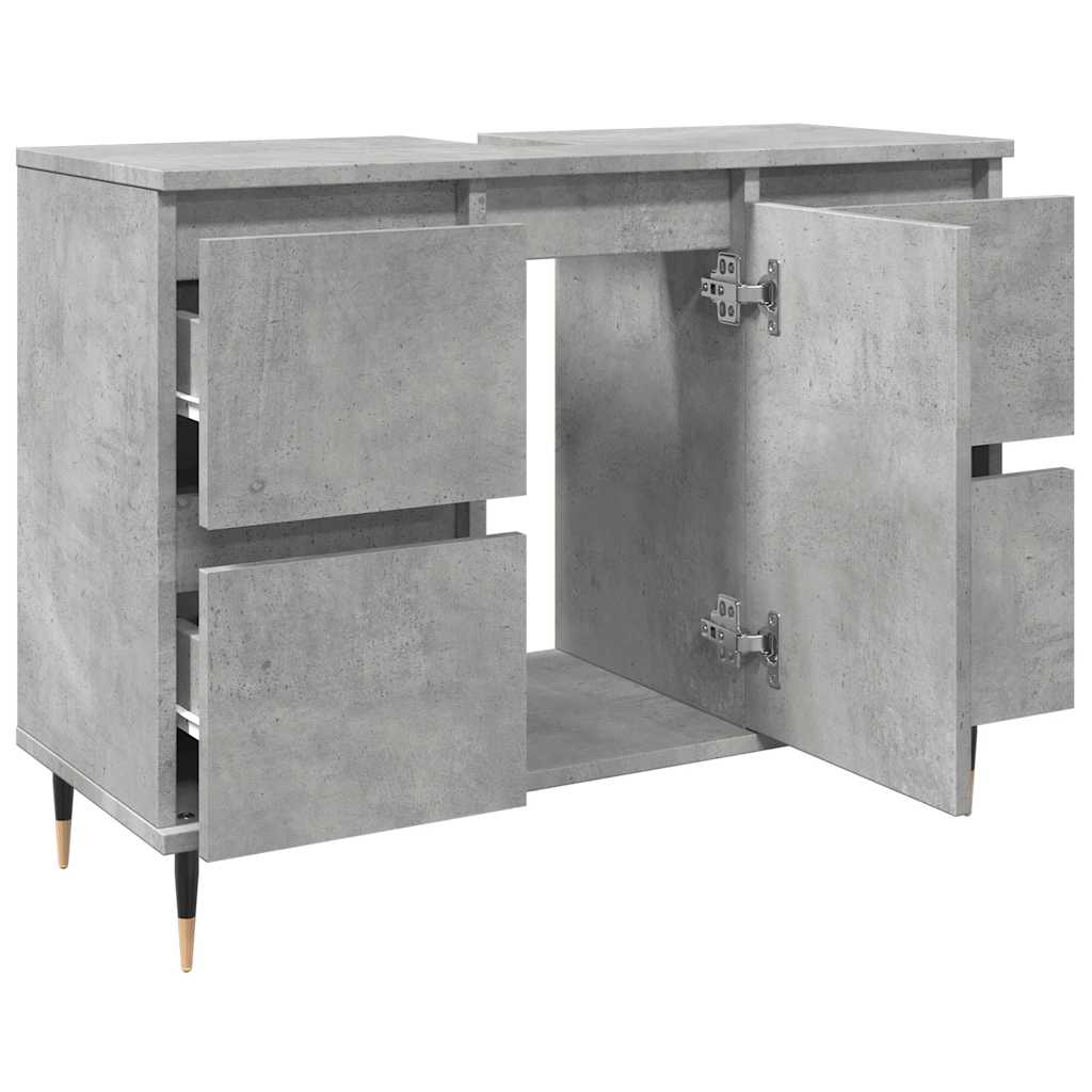 Bathroom cabinet concrete gray 80x33x60 cm made of wood