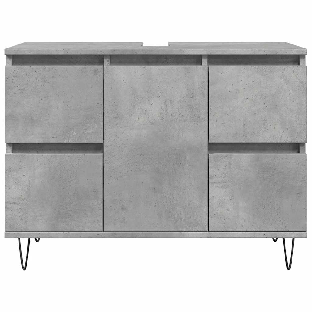 Bathroom cabinet concrete gray 80x33x60 cm made of wood