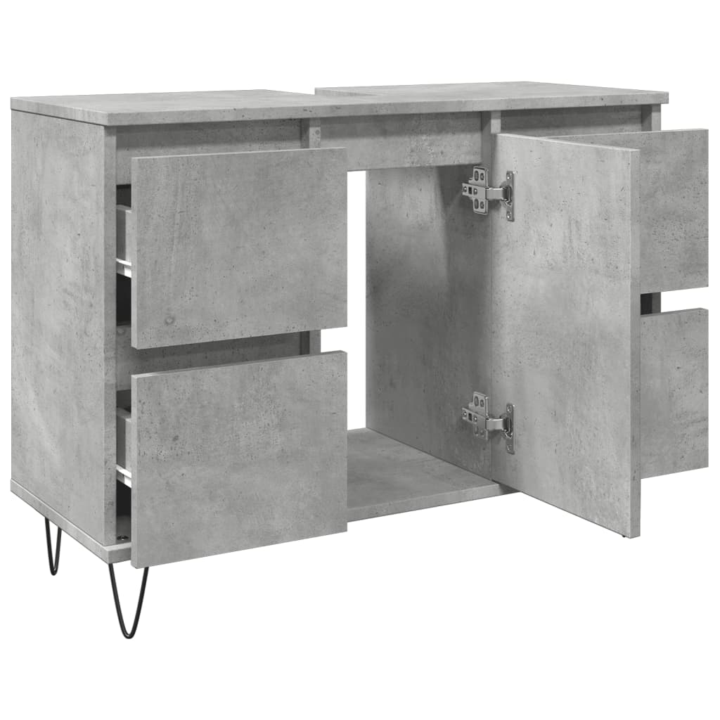 Bathroom cabinet concrete gray 80x33x60 cm made of wood