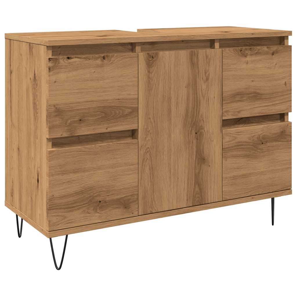 Badschrank Artisan-Eiche 80x33x60 cm Holzwerkstoff