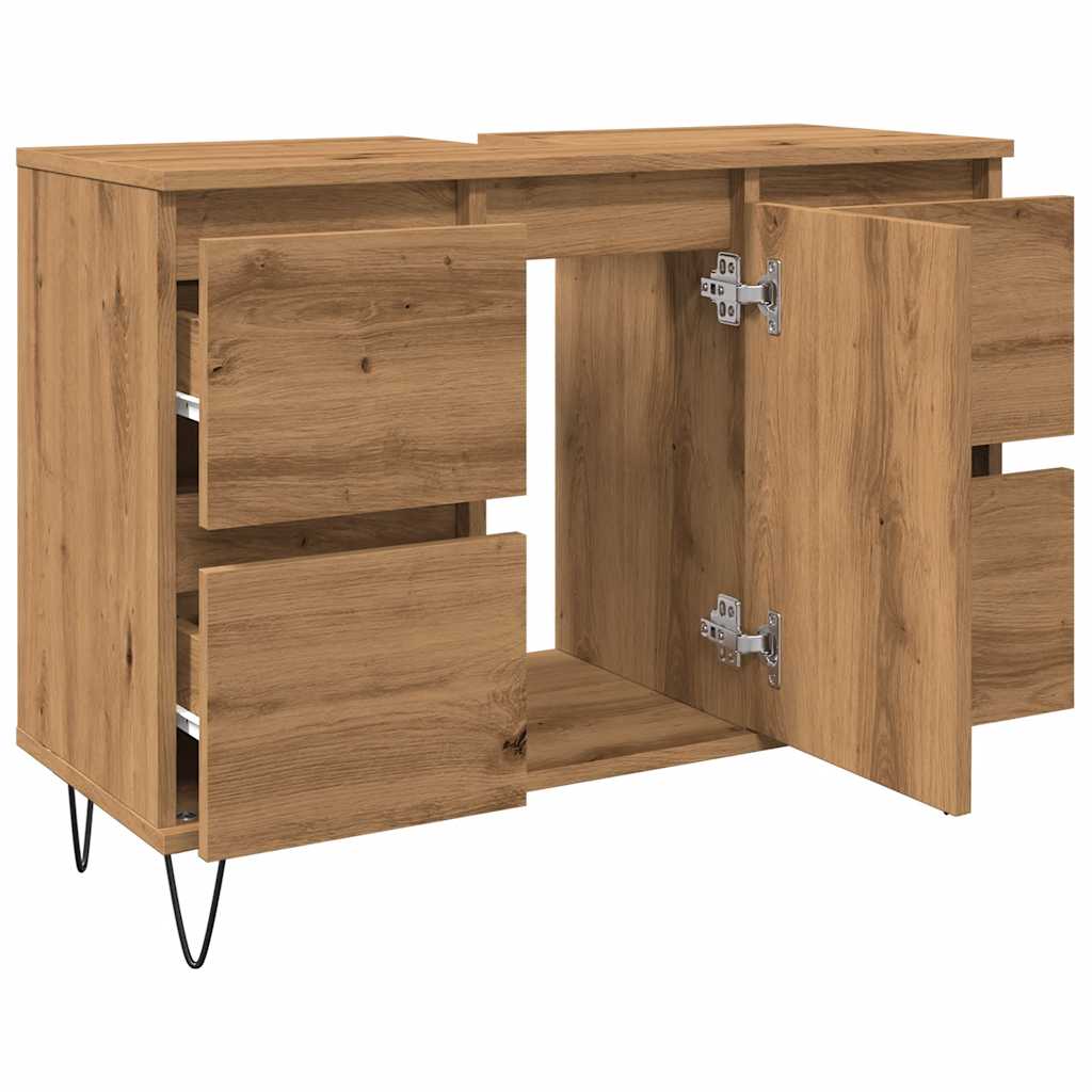 Badschrank Artisan-Eiche 80x33x60 cm Holzwerkstoff