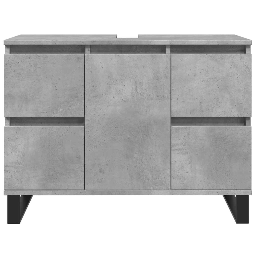 Washbasin base cabinet concrete grey 80x33x60 cm wood material