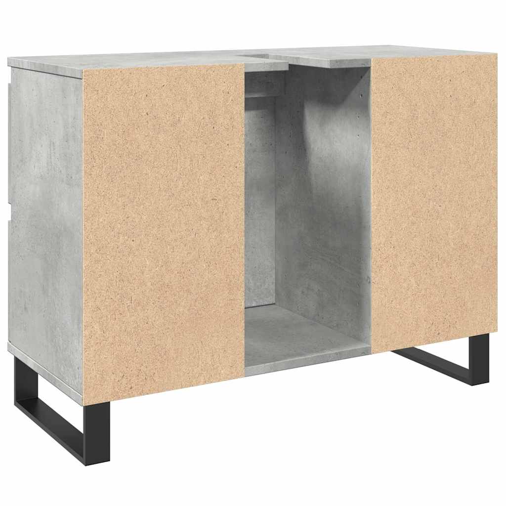 Washbasin base cabinet concrete grey 80x33x60 cm wood material