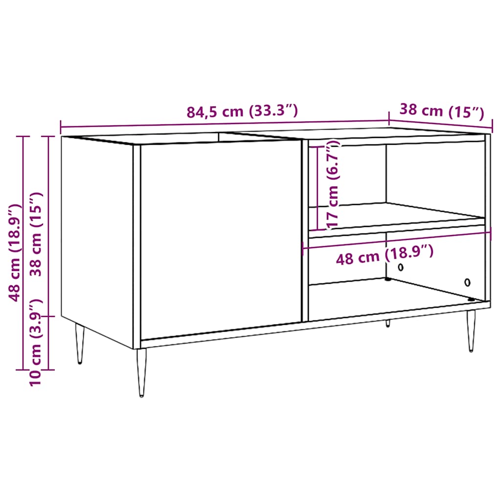 Plattenschrank Altholz-Optik 84,5x38x48 cm Holzwerkstoff