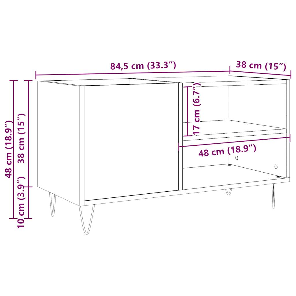 Plattenschrank Artisan-Eiche 84,5x38x48 cm Holzwerkstoff