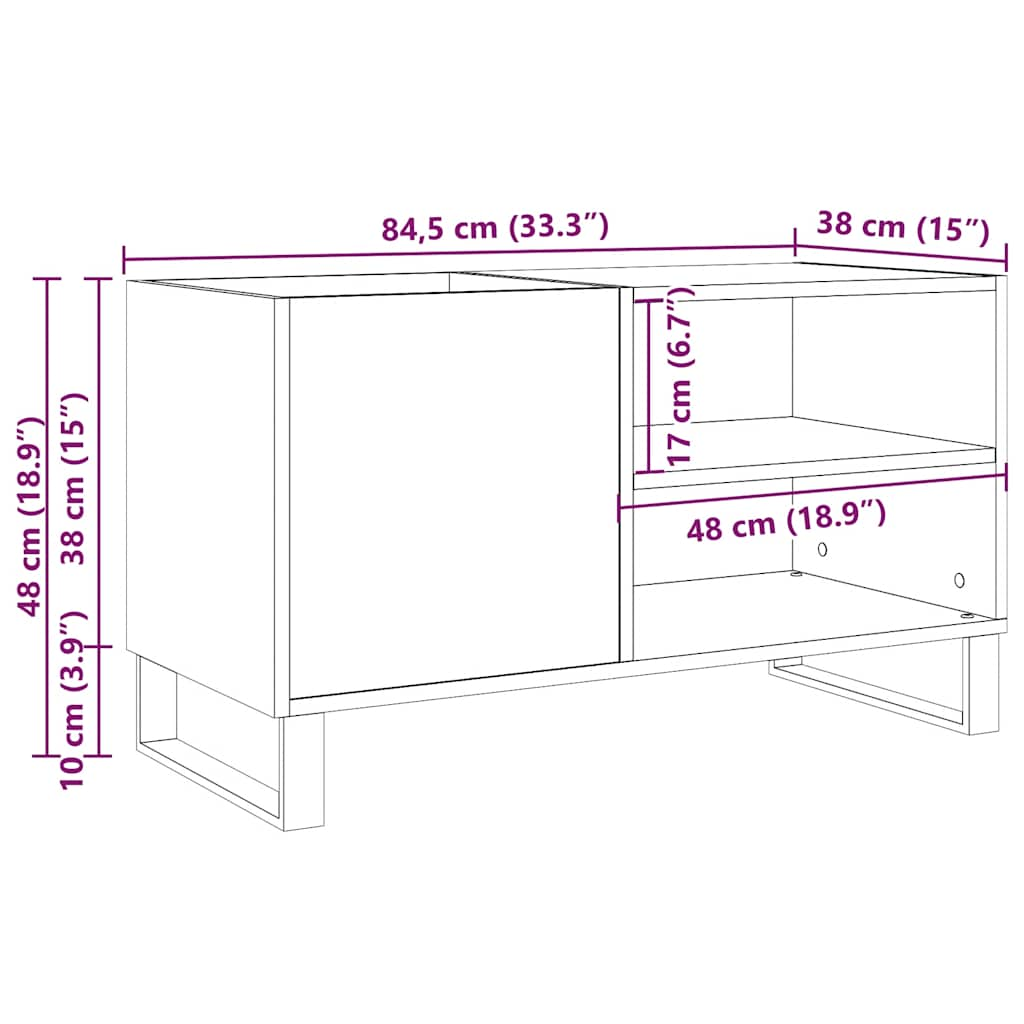 Plattenschrank Altholz-Optik 84,5x38x48 cm Holzwerkstoff