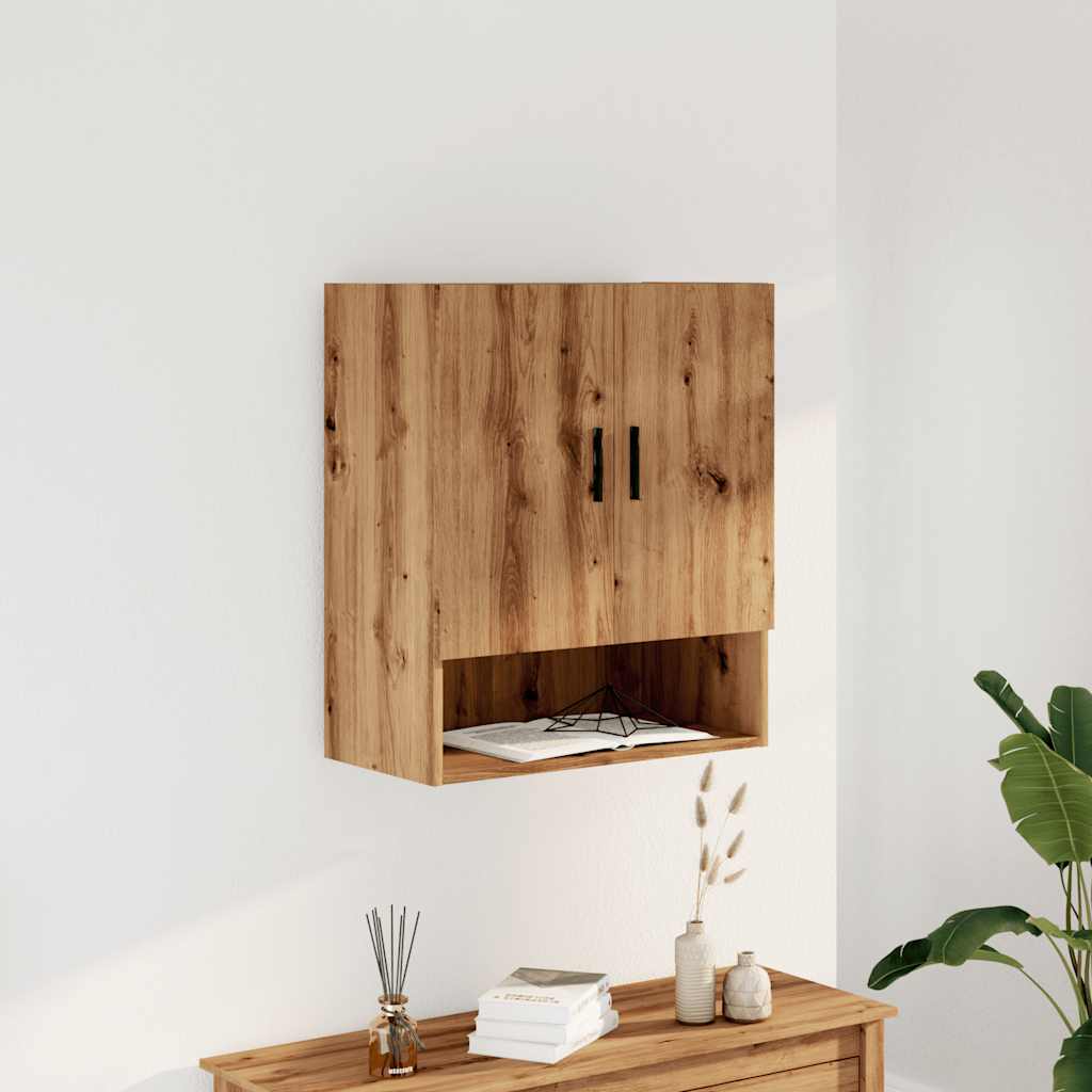 Wall Cabinet Artisan Oak 60x31x70 cm Wood Material