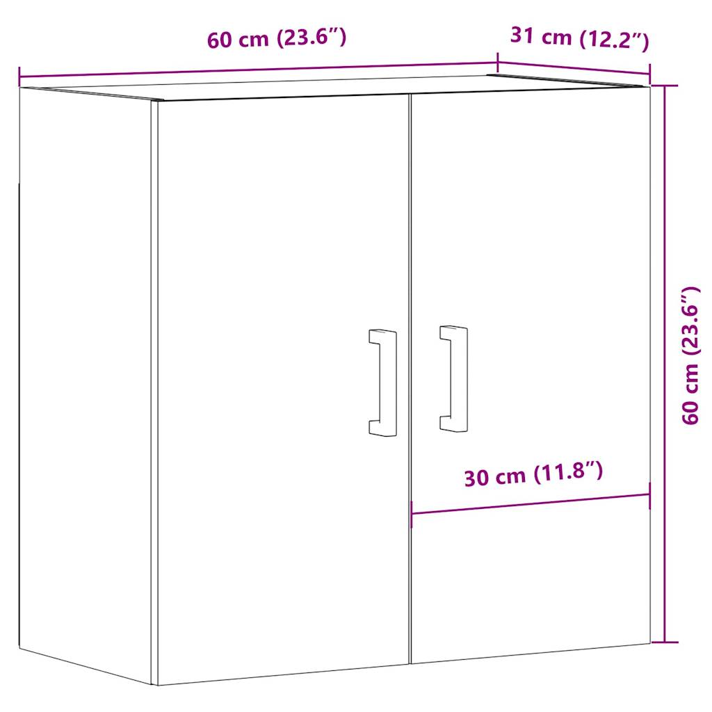 Wandschrank Altholz-Optik 60x31x60 cm Holzwerkstoff