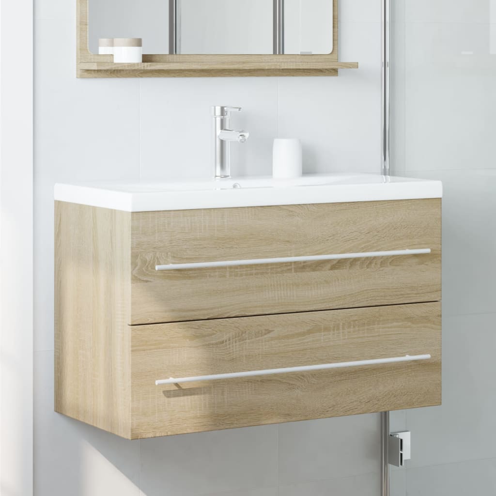 Washbasin base cabinet old wood look 80x38.5x48 cm