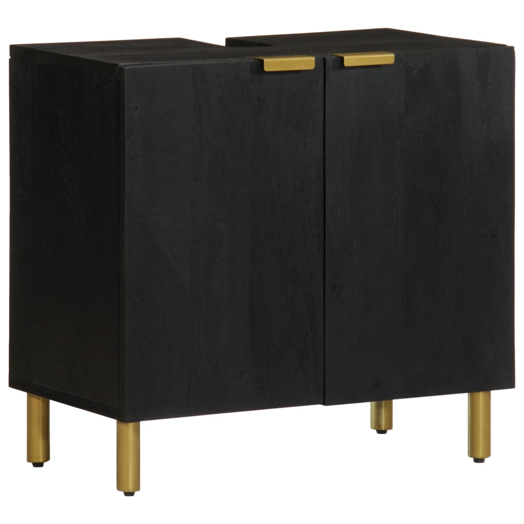 Washbasin Cabinet Black 62x33x58 cm Wood Material