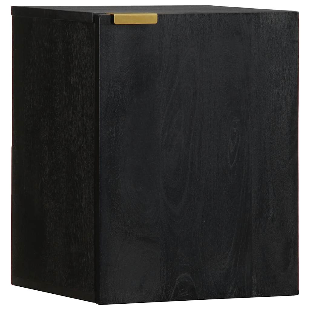 Bathroom Wall Cabinet Black 38x33x48 cm Wood Material