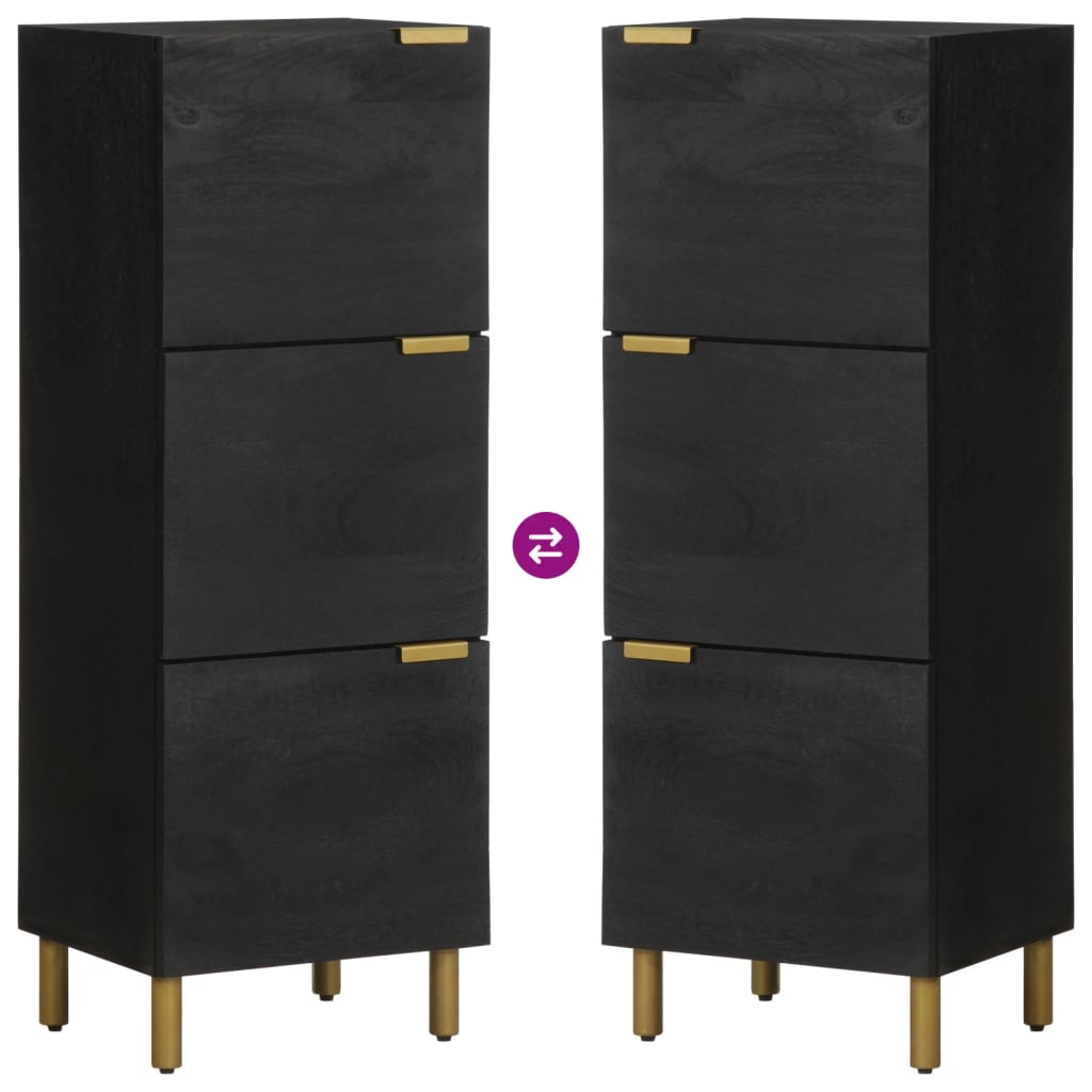 Highboard Black 40x33x110 cm Wood Material