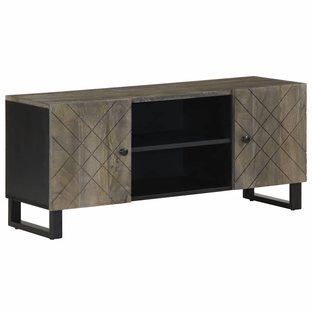 TV Cabinet Black 105x33x46 cm Solid Mango Wood