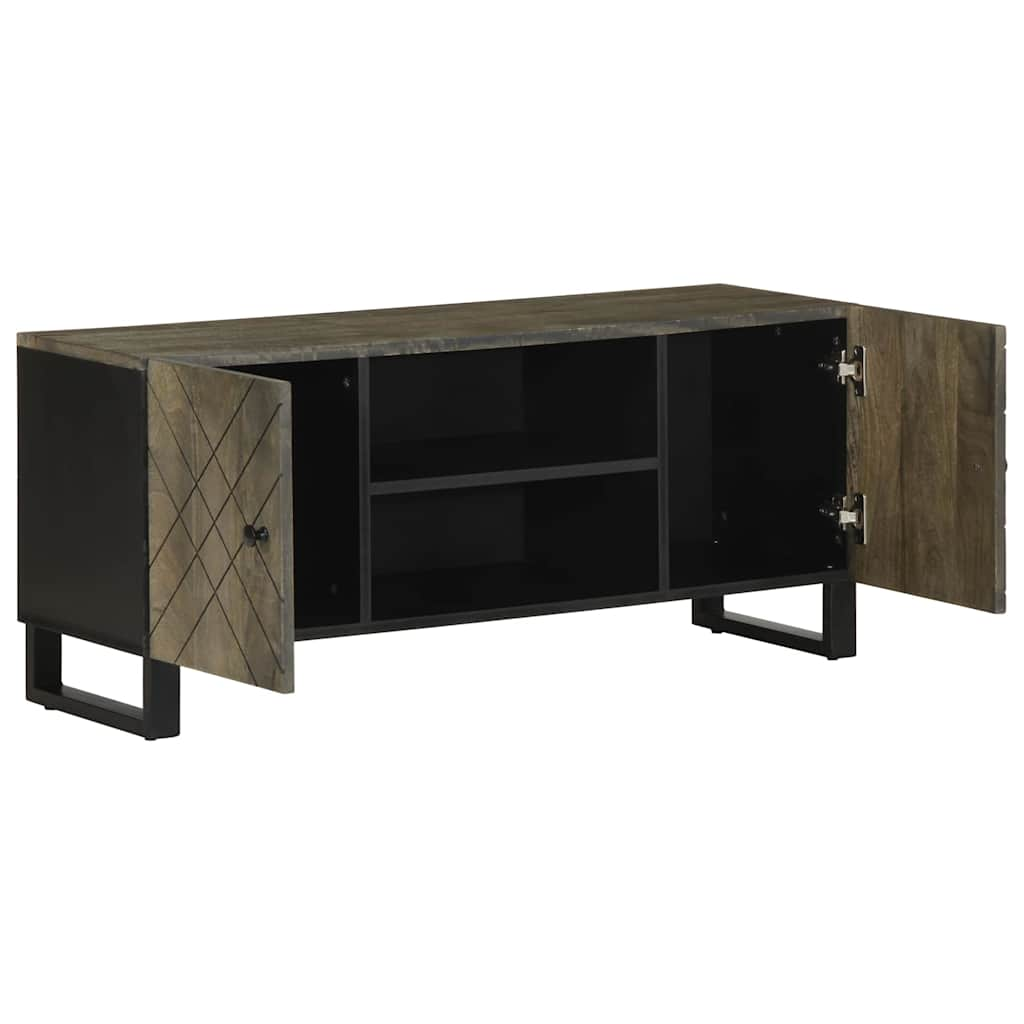 TV Cabinet Black 105x33x46 cm Solid Mango Wood