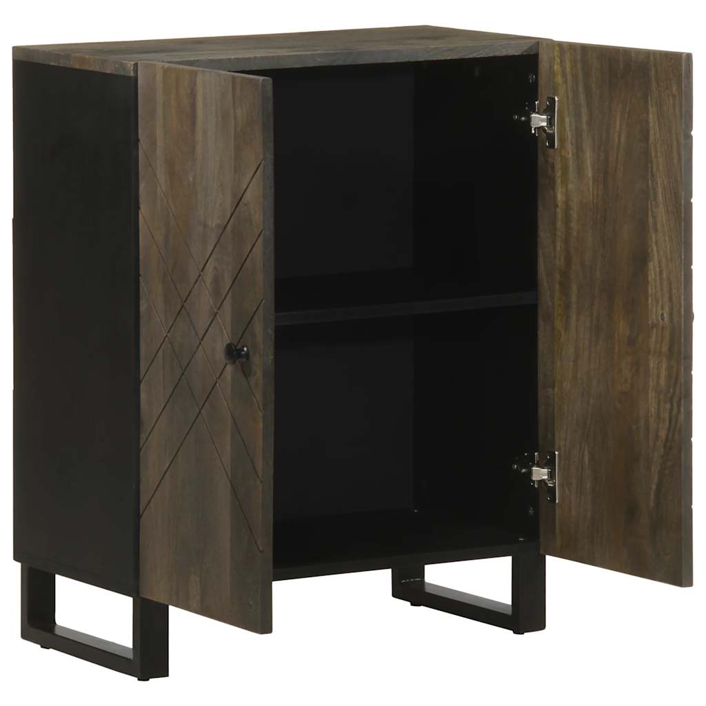 Sideboard Schwarz 60x33x75 cm Massivholz Mango