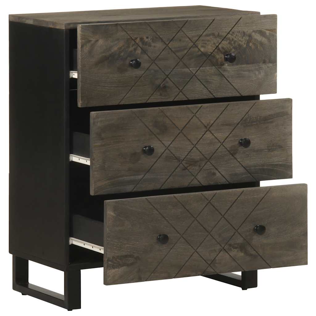 Sideboard Black 60x33x75 cm Solid Mango Wood