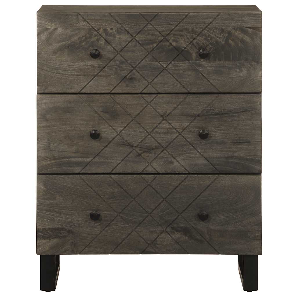 Sideboard Schwarz 60x33x75 cm Massivholz Mango