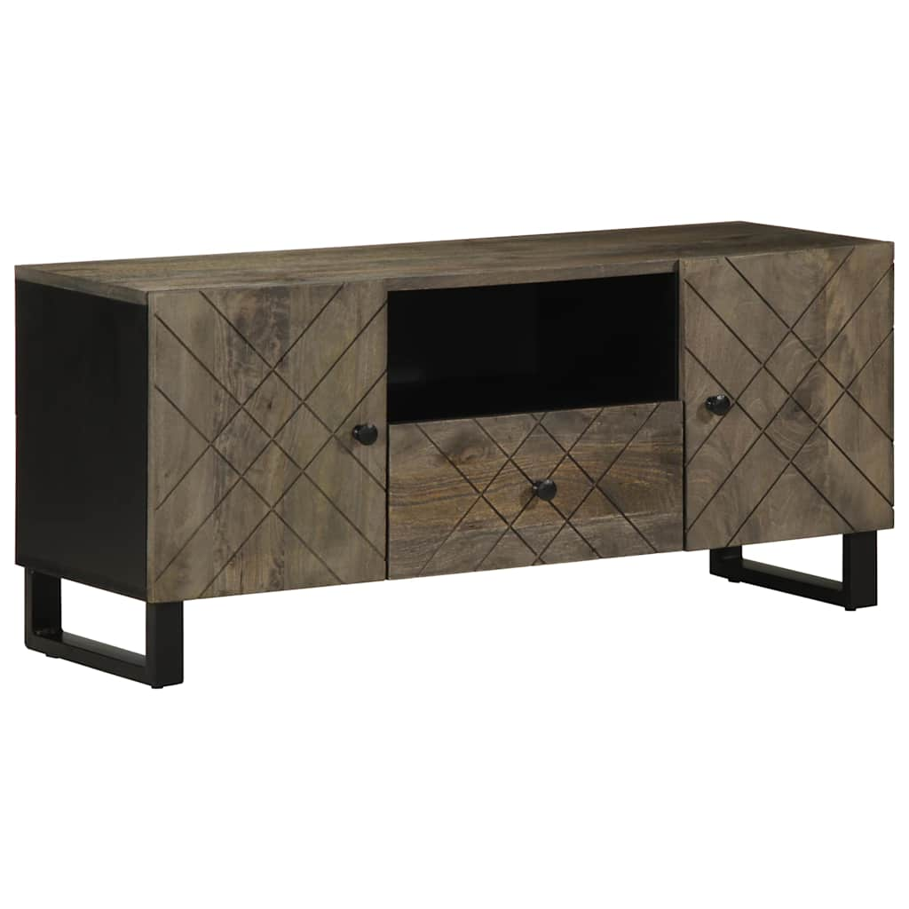 TV Cabinet Black 105x33x46 cm Solid Mango Wood