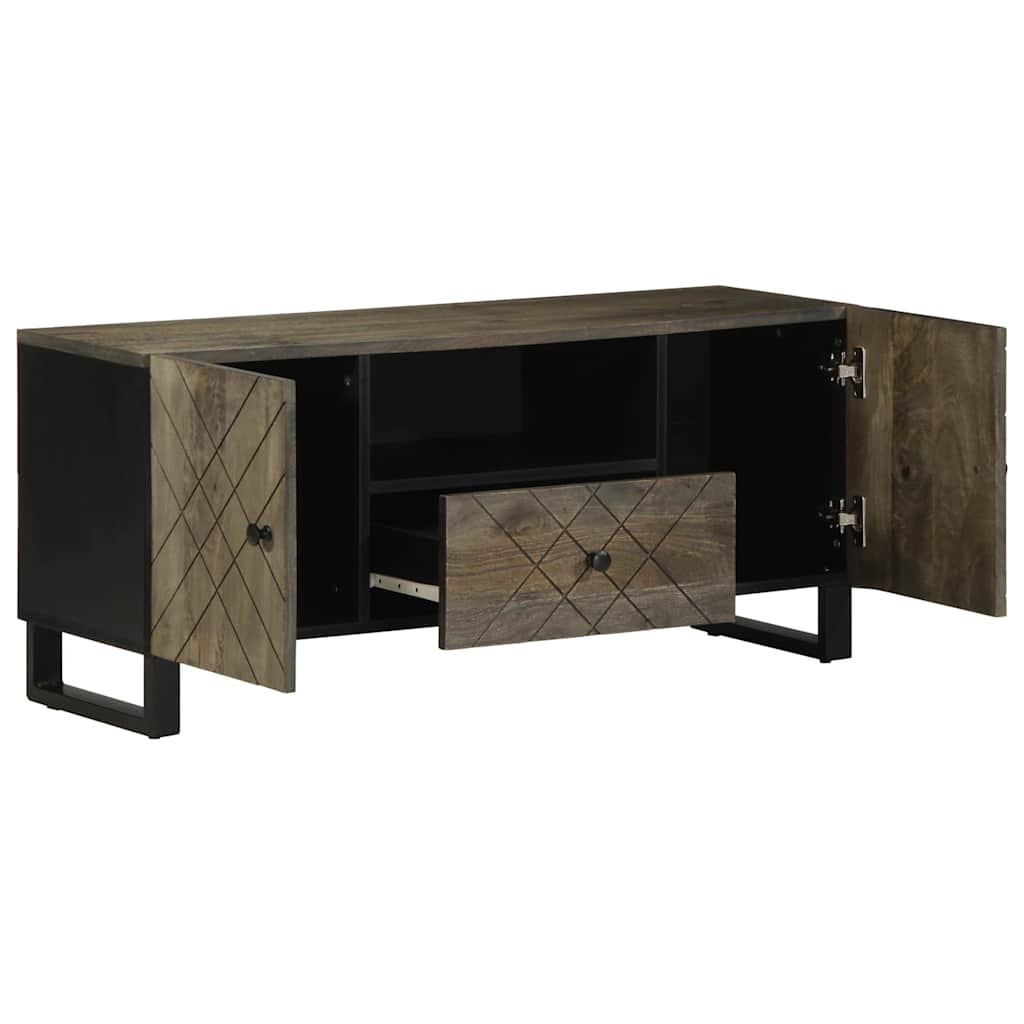 TV Cabinet Black 105x33x46 cm Solid Mango Wood