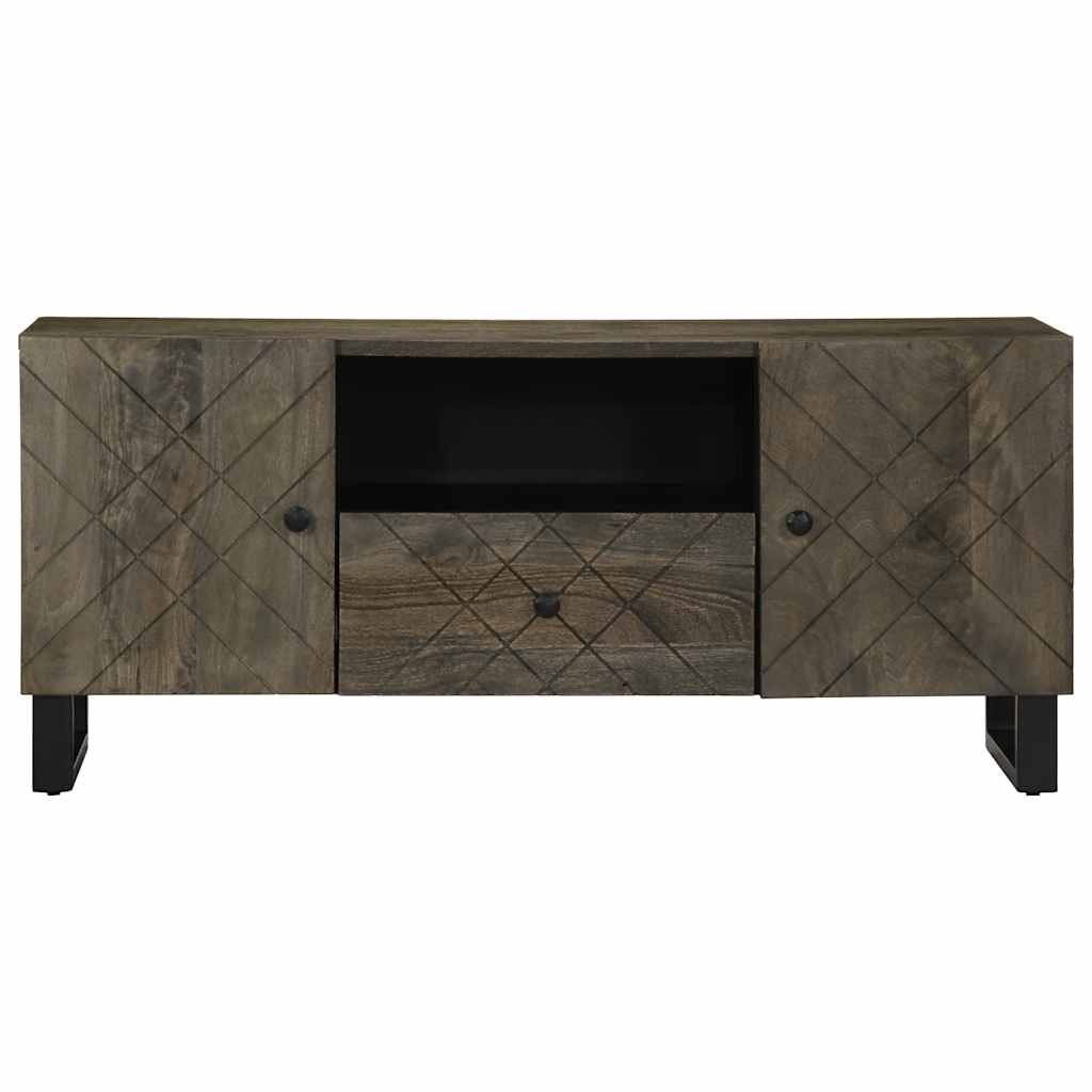 TV Cabinet Black 105x33x46 cm Solid Mango Wood