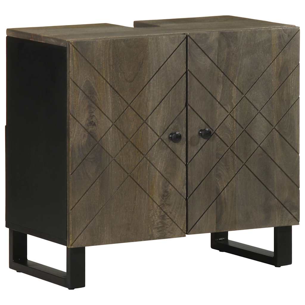 Washbasin Cabinet Black 62x33x58 cm Solid Mango Wood