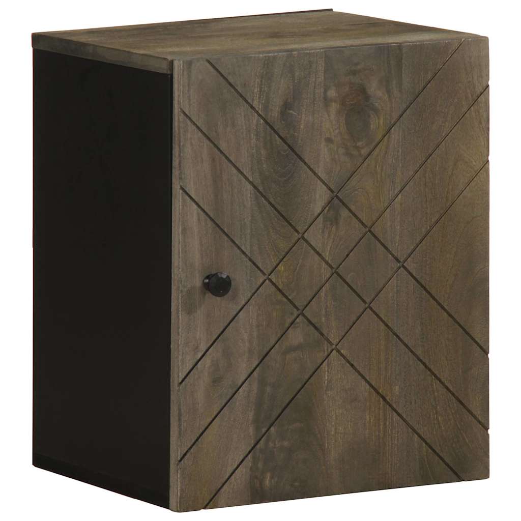 Bathroom Wall Cabinet Black 38x33x48 cm Solid Mango Wood