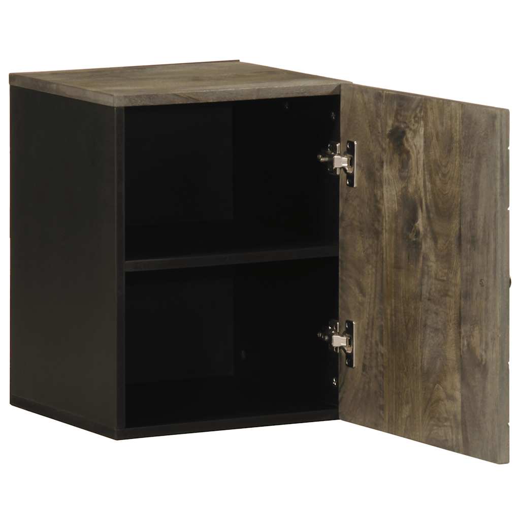 Bathroom Wall Cabinet Black 38x33x48 cm Solid Mango Wood