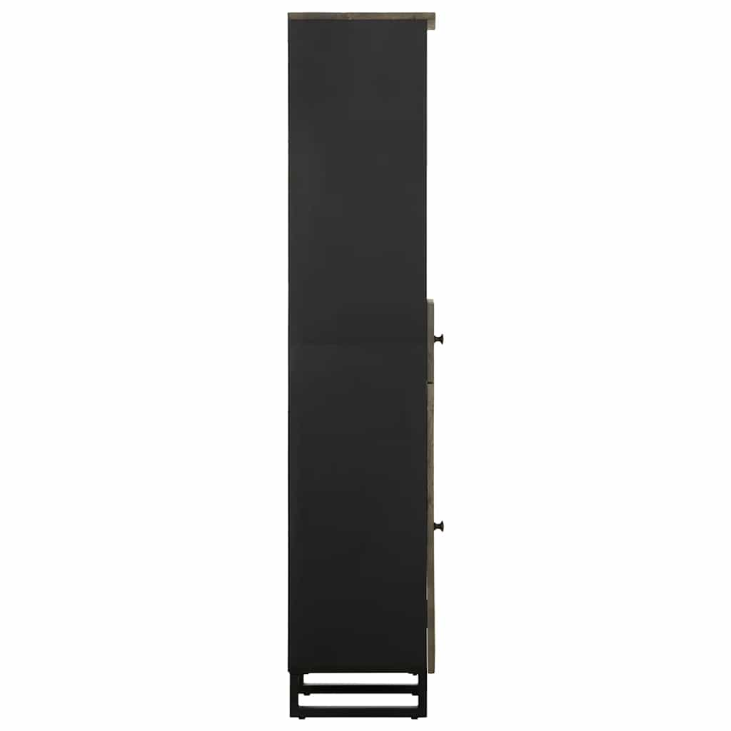 Bathroom Cabinet Black 38x33x160 cm Solid Mango Wood