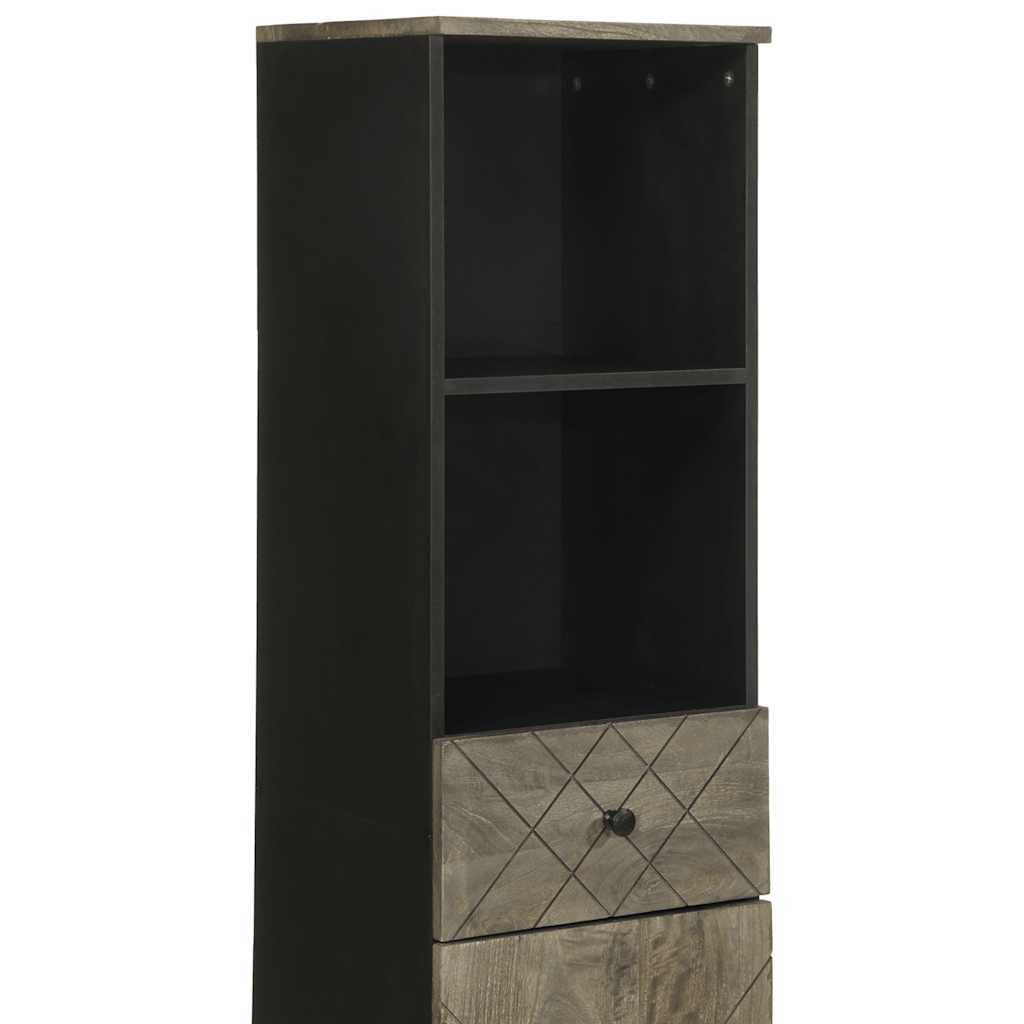 Bathroom Cabinet Black 38x33x160 cm Solid Mango Wood