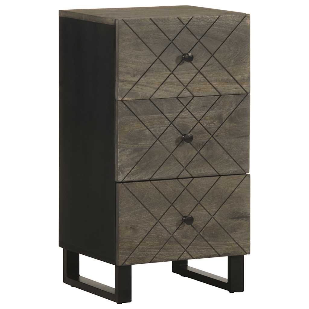 Sideboard Schwarz 40x33x75 cm Massivholz Mango