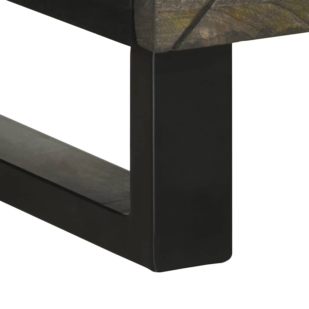 Sideboard Schwarz 40x33x75 cm Massivholz Mango