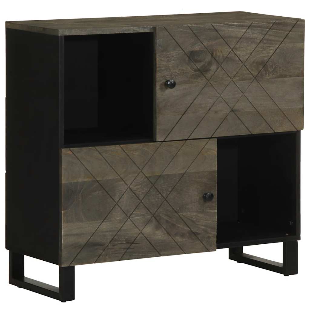 Sideboard Black 80x33x75 cm Solid Mango Wood