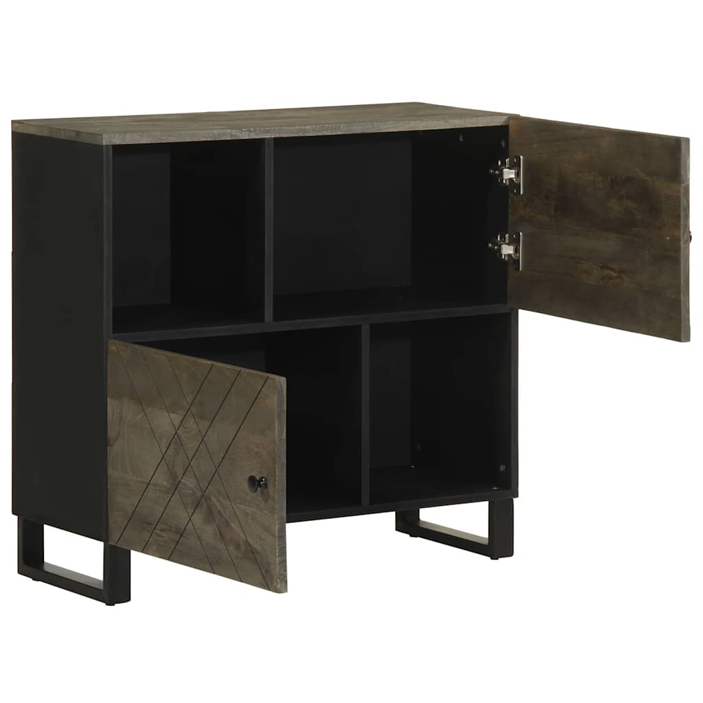 Sideboard Black 80x33x75 cm Solid Mango Wood