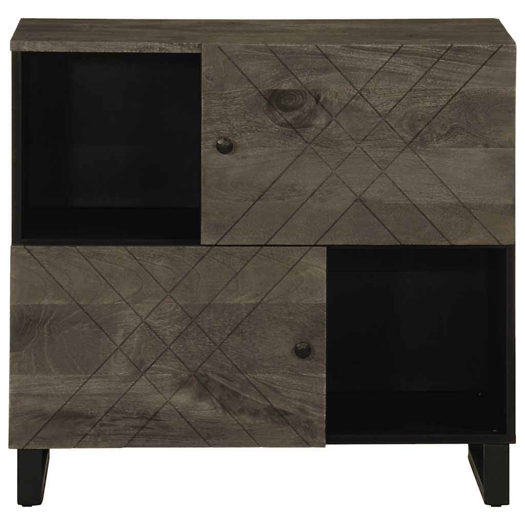 Sideboard Black 80x33x75 cm Solid Mango Wood