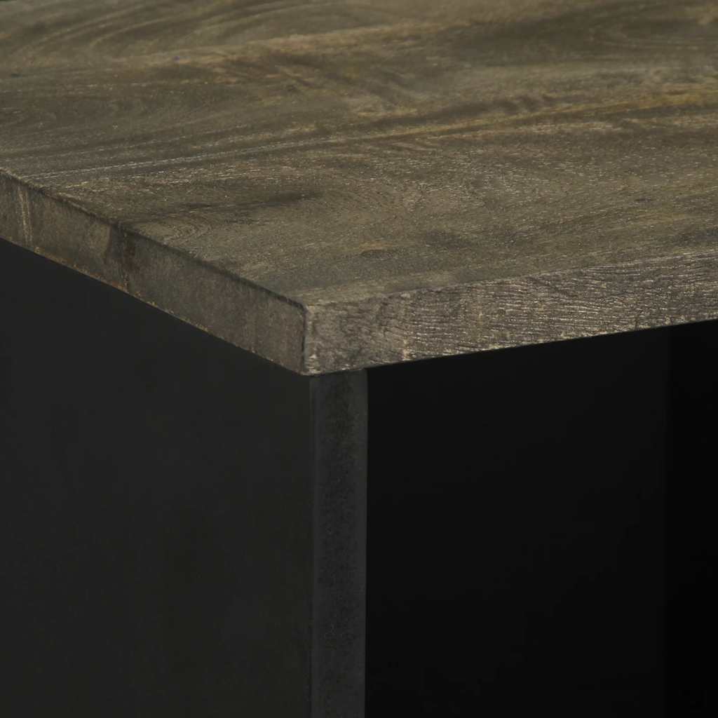 Sideboard Black 80x33x75 cm Solid Mango Wood