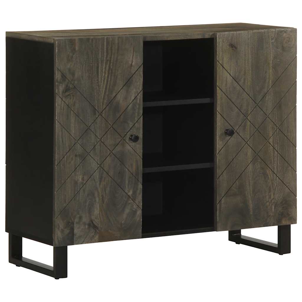 Sideboard Black 90x33x75 cm Solid Mango Wood