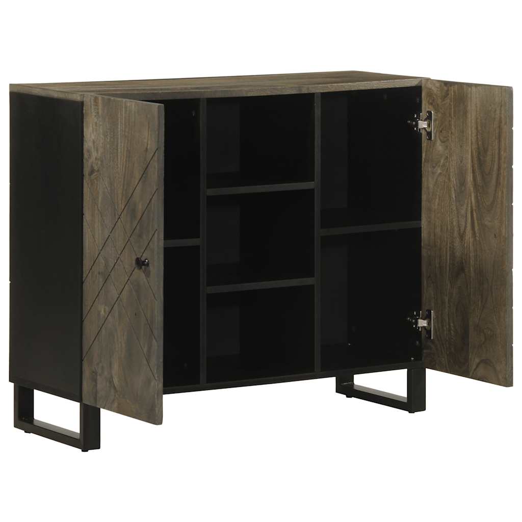 Sideboard Black 90x33x75 cm Solid Mango Wood