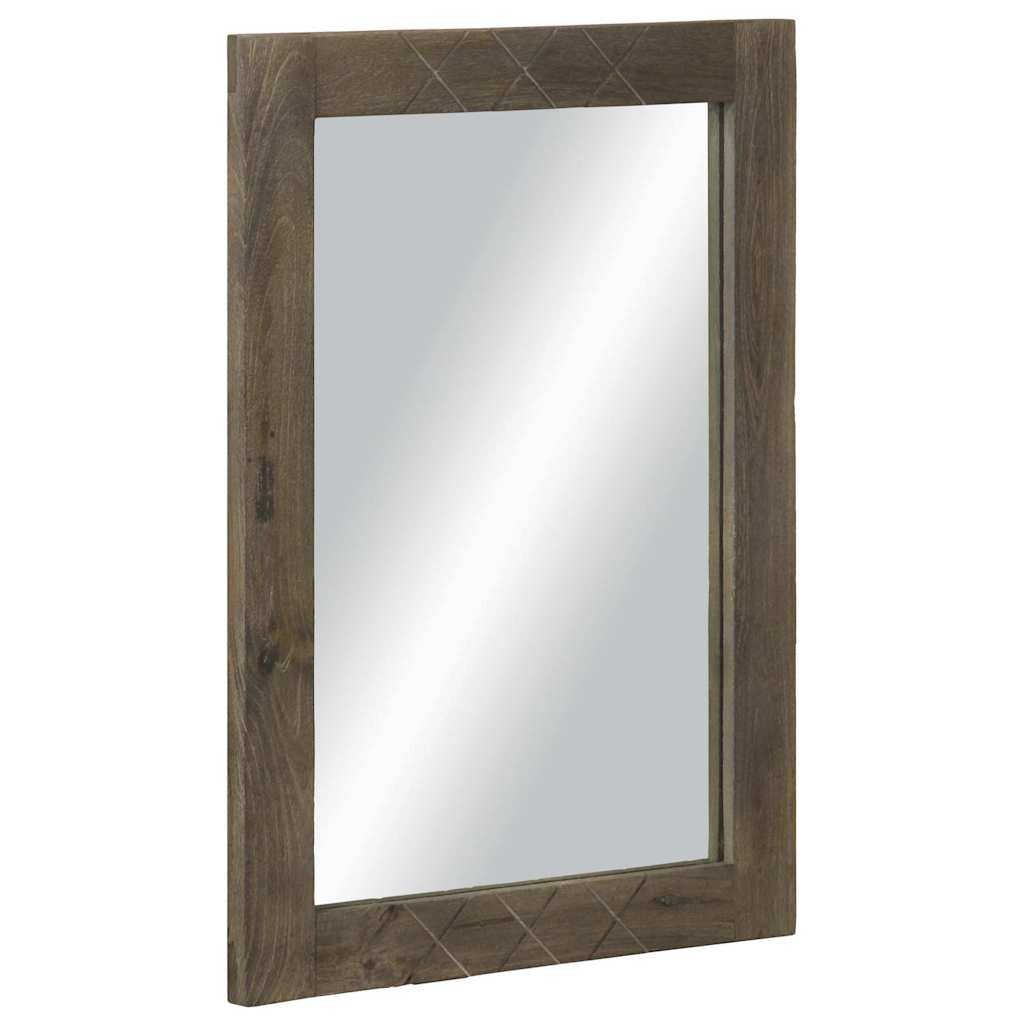 Bathroom Mirror Grey 50x3x70 cm Solid Mango Wood