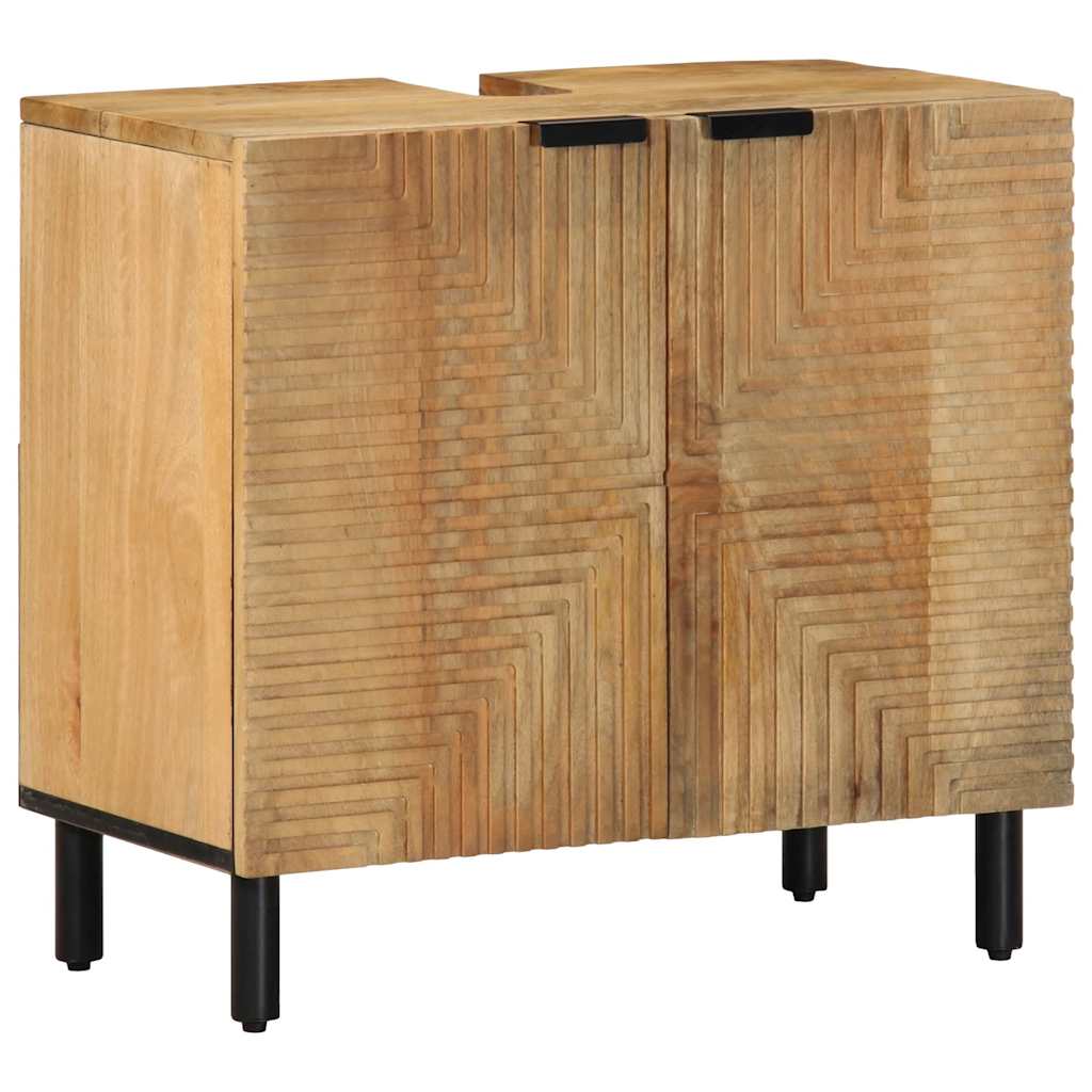 Washbasin Cabinet Brown 62x33x58 cm Solid Mango Wood