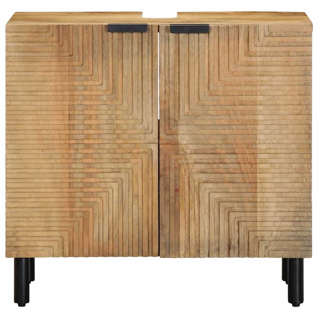 Washbasin Cabinet Brown 62x33x58 cm Solid Mango Wood