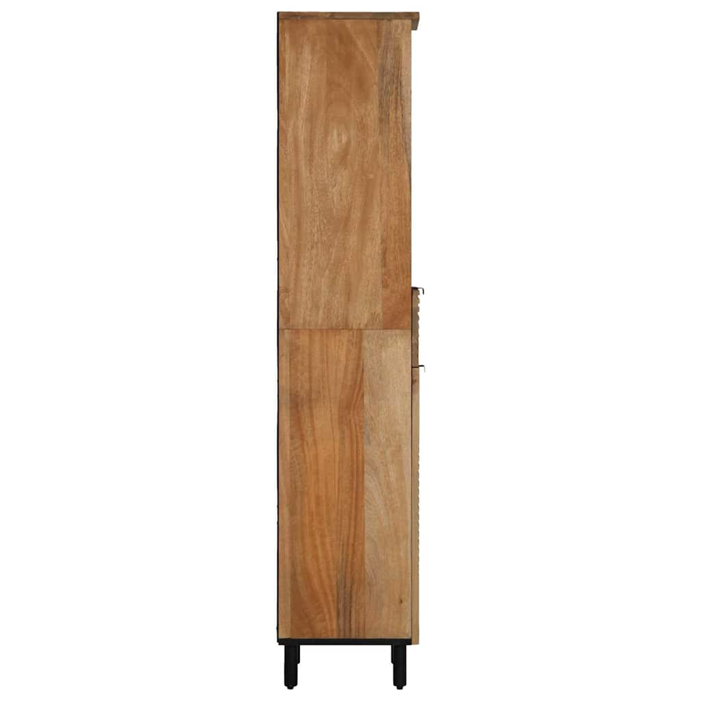 Badschrank Braun 38x33x160 cm Massivholz Mango