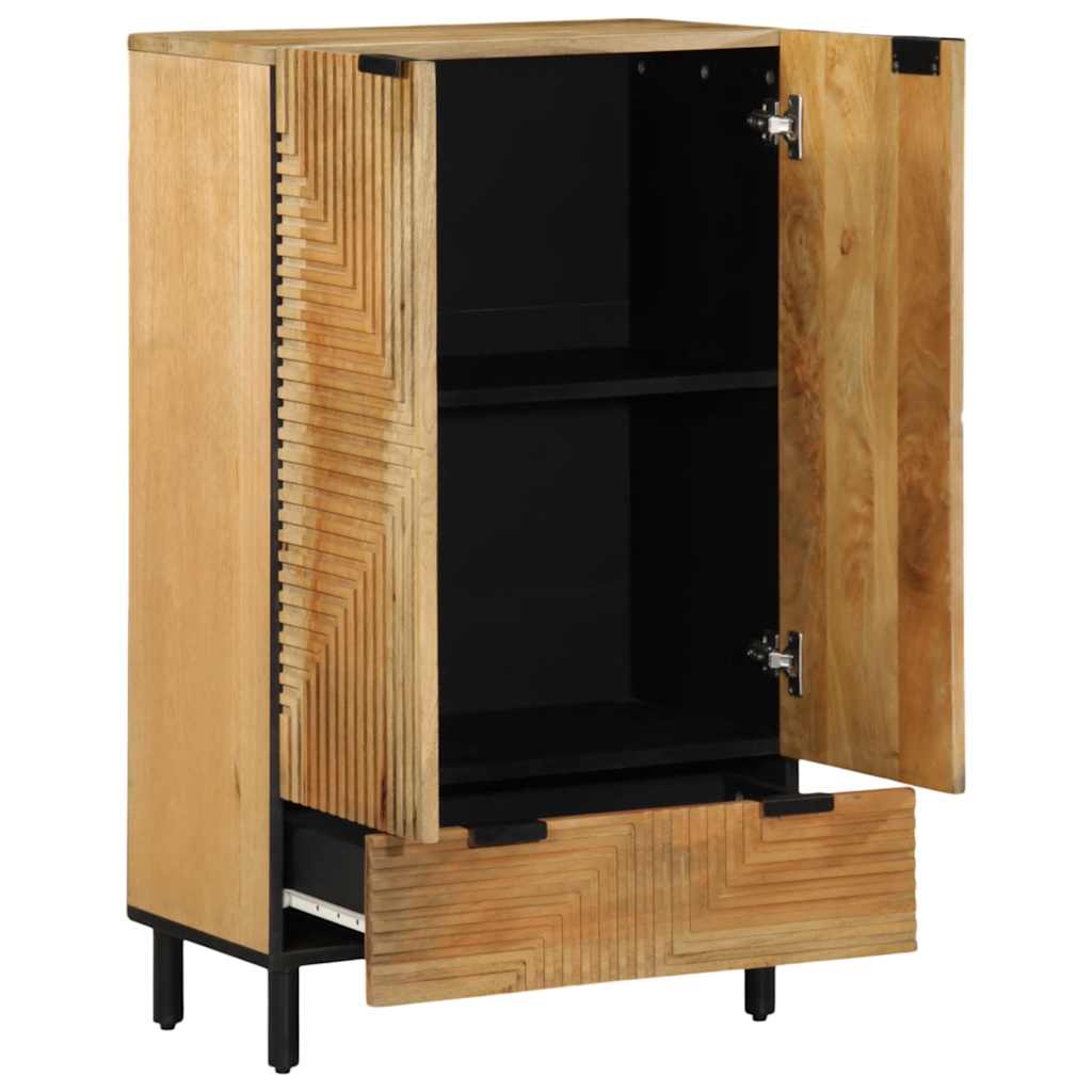 Highboard Braun 60x33x100 cm Massivholz Mango