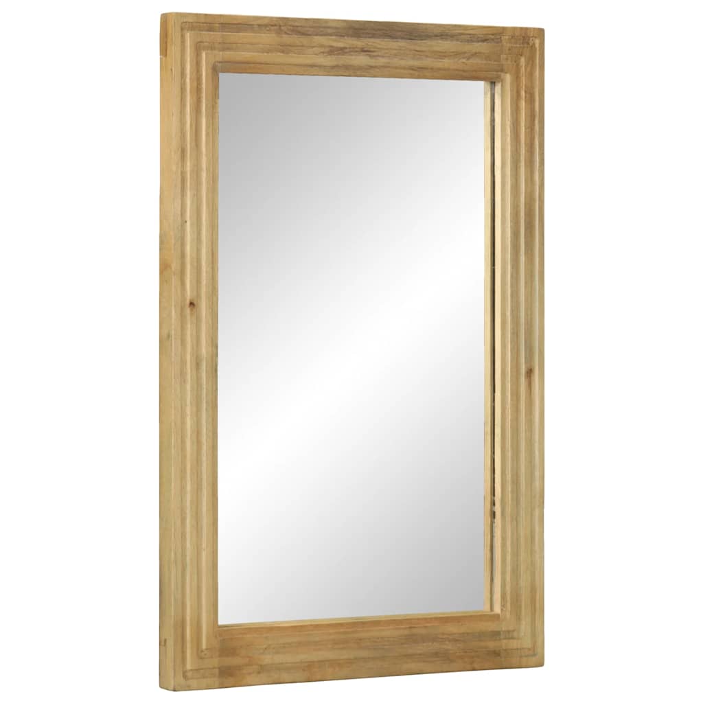 Bathroom Mirror Brown 50x70x2.5 cm Solid Mango Wood