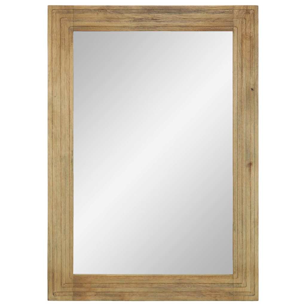 Bathroom Mirror Brown 50x70x2.5 cm Solid Mango Wood