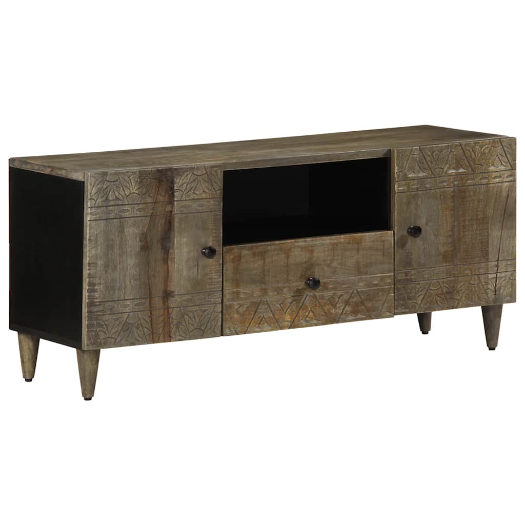 TV Cabinet Light Grey 105x33.5x46 cm Solid Mango Wood